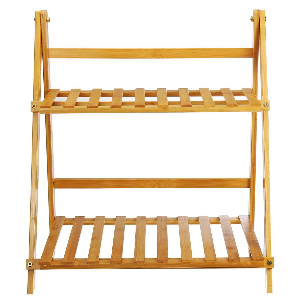 Macetas plegables de 2 capas para plantas flores, estante de soporte para balcón, sala de estar, jardín y Patio