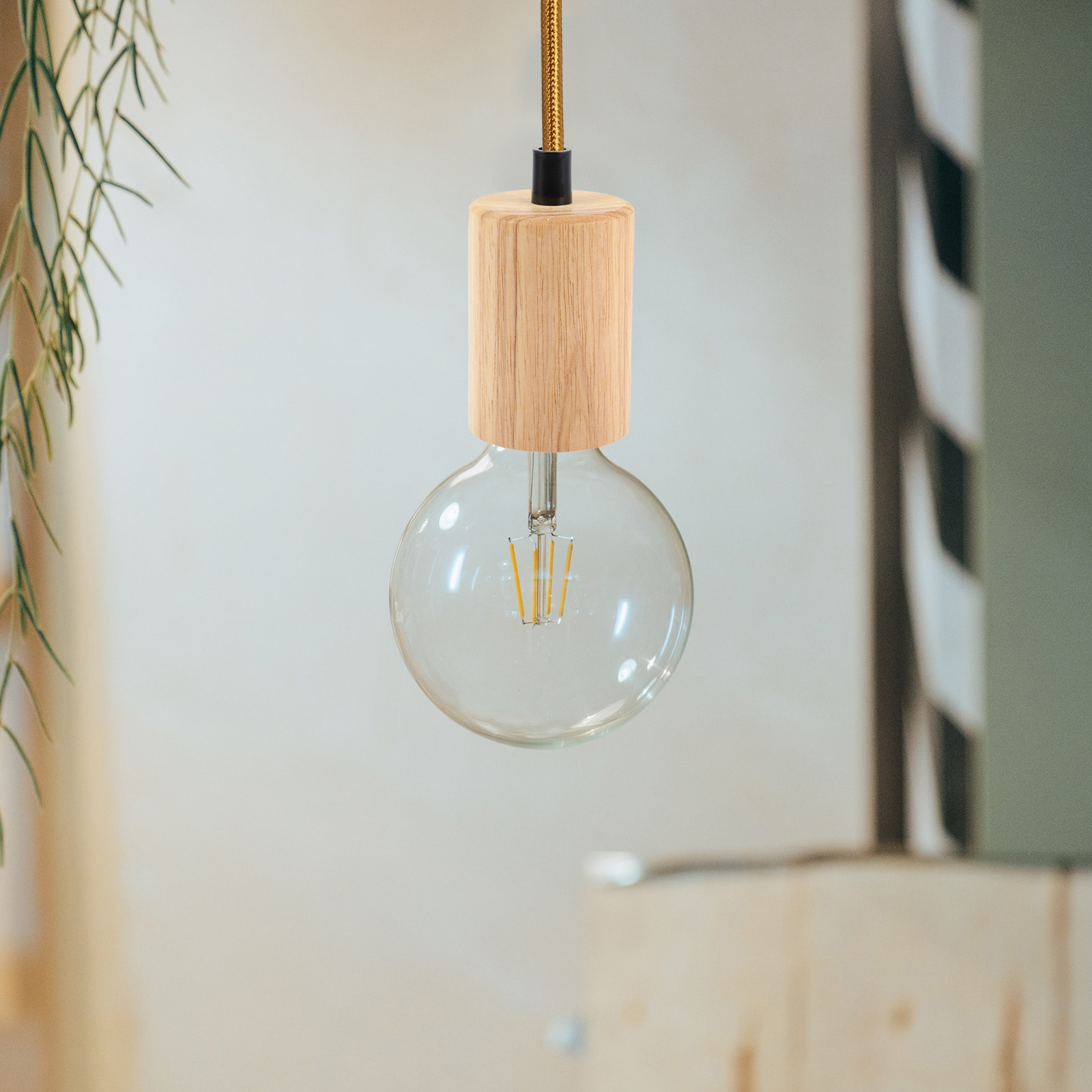 Wooden Lamp Holder Chandelier Light Bulb E27 Solid Socket Hanging Lights Plastic Ceiling Bulbs