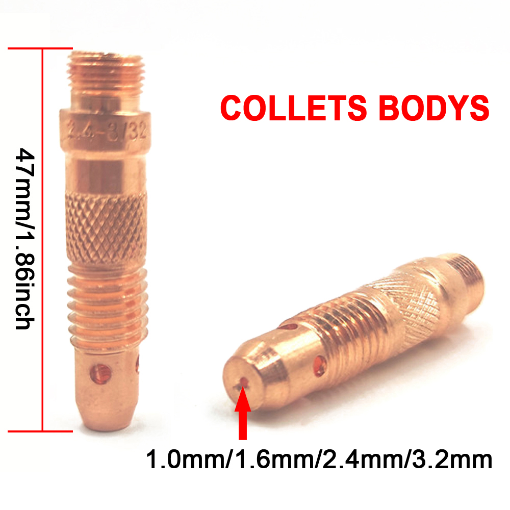 TIG Welding Torch Argon Consumable #6 Alumina Nozzle 1.0/1.6/2.4/3.2mm Tungsten Tig Collet Body Long Cap For WP17 WP18 WP26