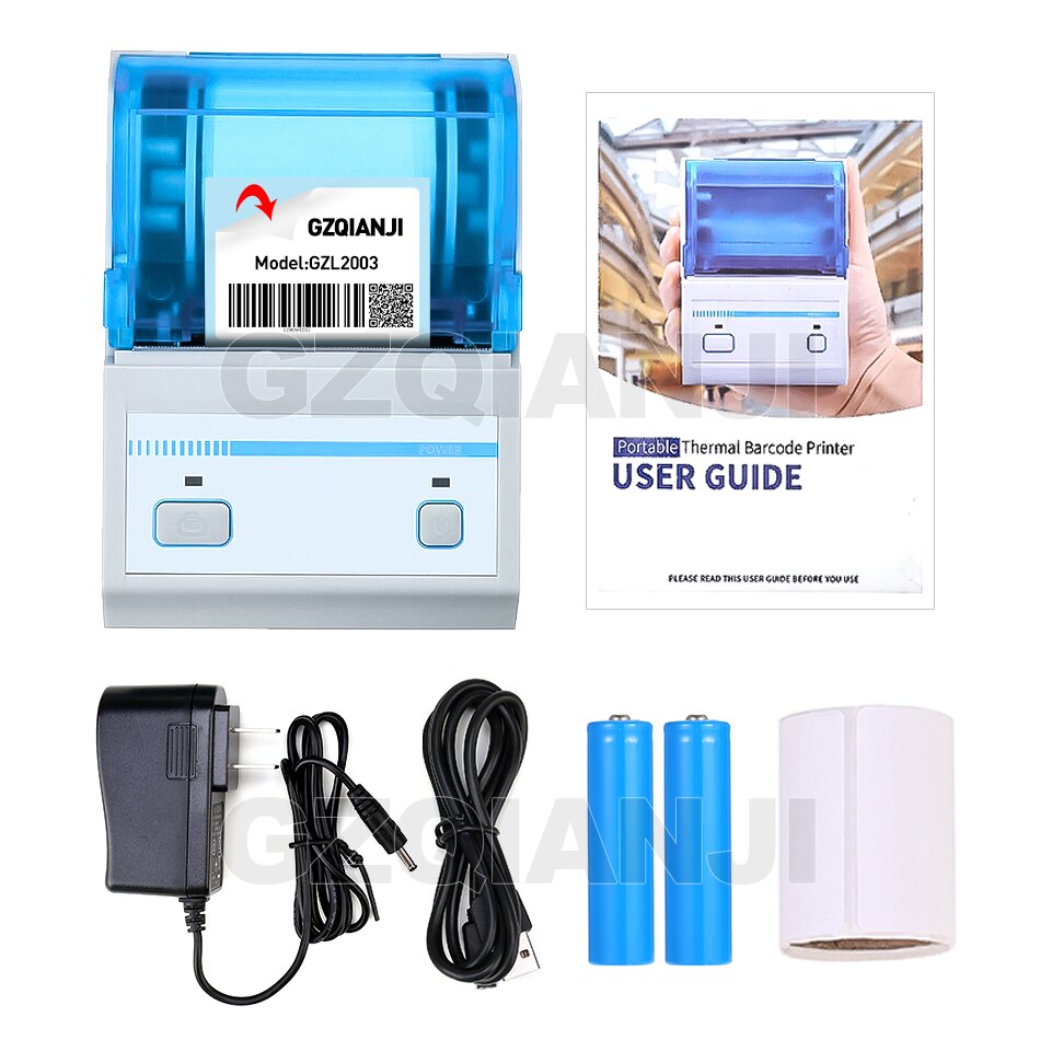 2inch Pos Label Printer USB+Bluetooth Barcode Generated Printing Edit Android Tablet with MHT Lable App Thermal Printer GZL2003