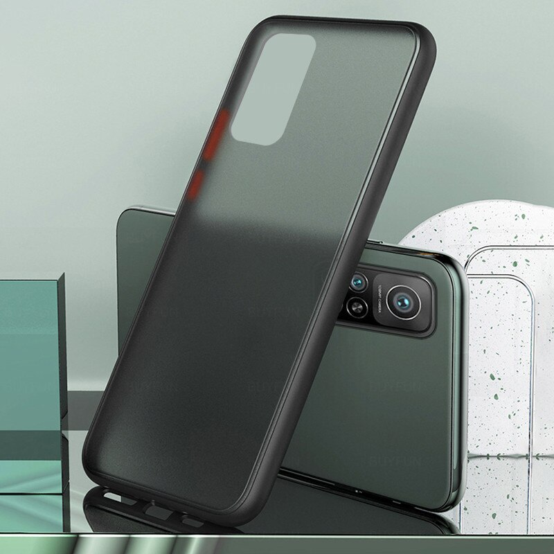 Przezroczyste matowe pokrowce na telefony dla xiaomi mi10t xiaomi xiaomi mi 10 t 10 t t10 xiaomi10t pro case silikonowe odporne na wstrząsy coque fundas: mi 10t / black