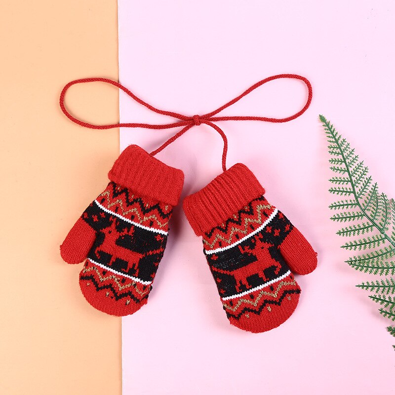 Inverno grosso quente luvas de natal para crianças crianças luvas de lã de malha corda da criança 5-10y meninos da menina das crianças: 03