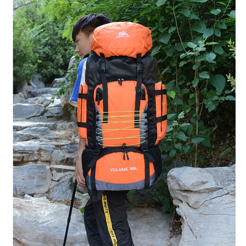 90l rejser camping rygsæk rygsæk vandring hær klatring taske trekking bjergbestigning mochila stor kapacitet blaso sport taske