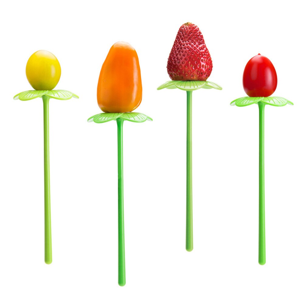 Fourchettes à fruits décoratives en forme de fleur, 10 pièces, ustensiles de table, fournitures de fête (couleur aléatoire): Default Title