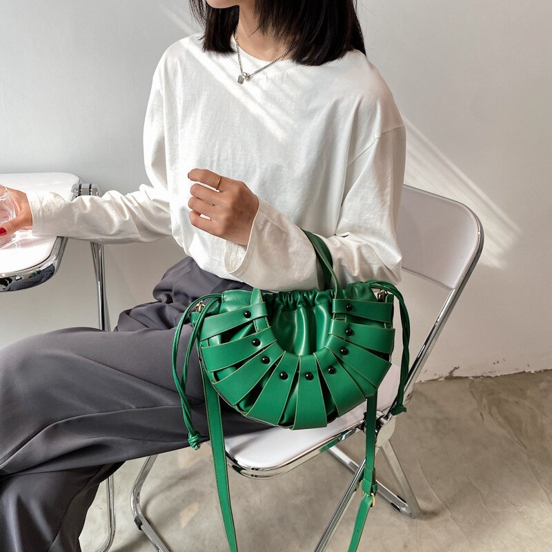 Damenhandtasche aus gewebtem muschelleder, luxuriöse tragetasche für damen, umhängetasche, damenhandtasche aus gewebtem leder, bolso sac