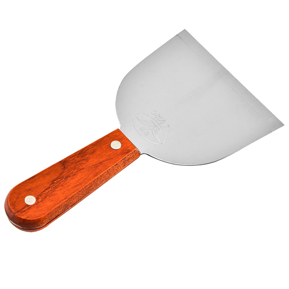 1pc stekspade spade träskaft pannkakor spatel pizzaserver kökstillbehör (brun + silver)