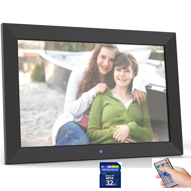 10-Zoll-Bildschirm, LED-Hintergrundbeleuchtung, HD IPS, 1280 x 800, digitaler Bilderrahmen, elektronisches Album, Bild, Musik, Film, volle Funktion, gutes