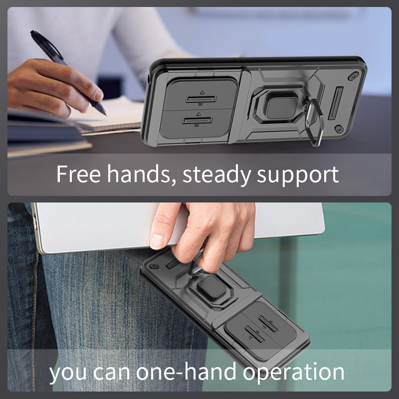 Capa pour Xiaomi Redmi 14C 4G étui caméra coulissante protéger armure coque de téléphone pour Redmi14C Redmy 14C 14 C C14 support magnétique anneau couverture