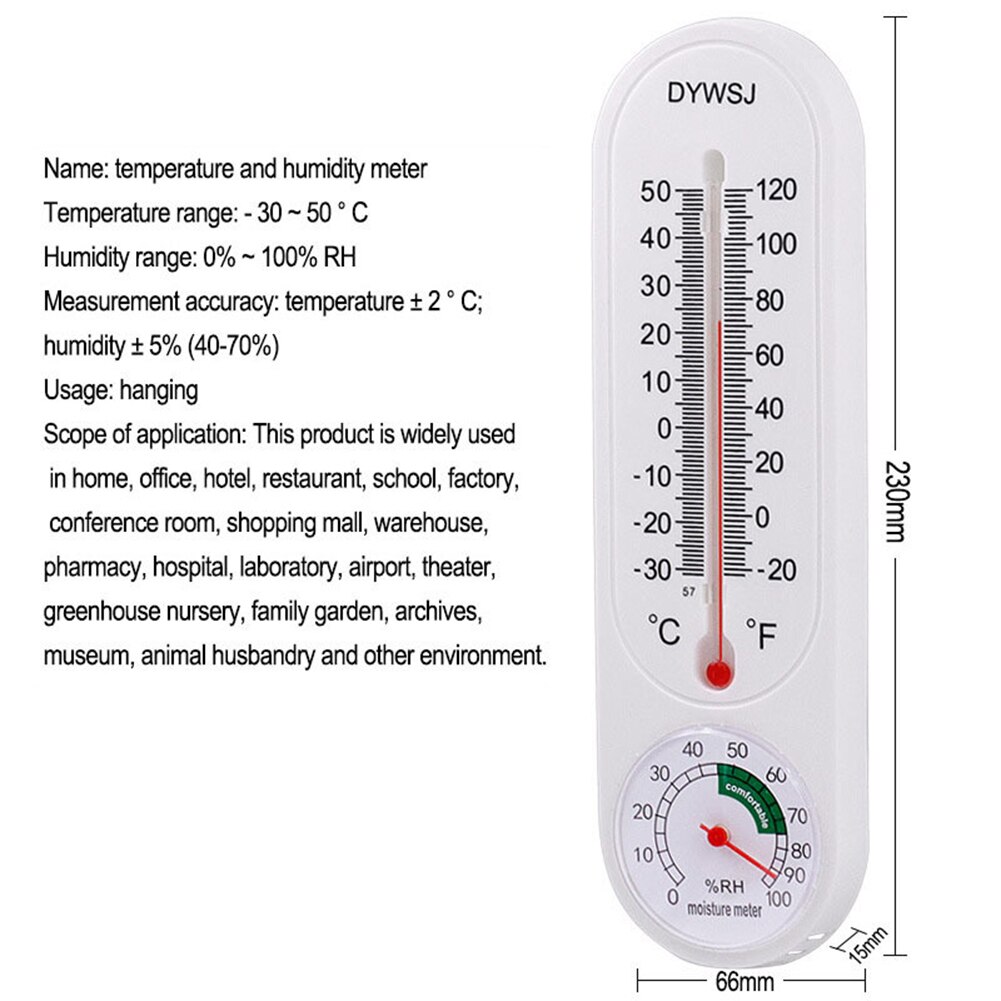 Wall Thermometer hygrometer Indoor outdoor mini thermometer humidity meter for Garden Greenhouse Home thermometer