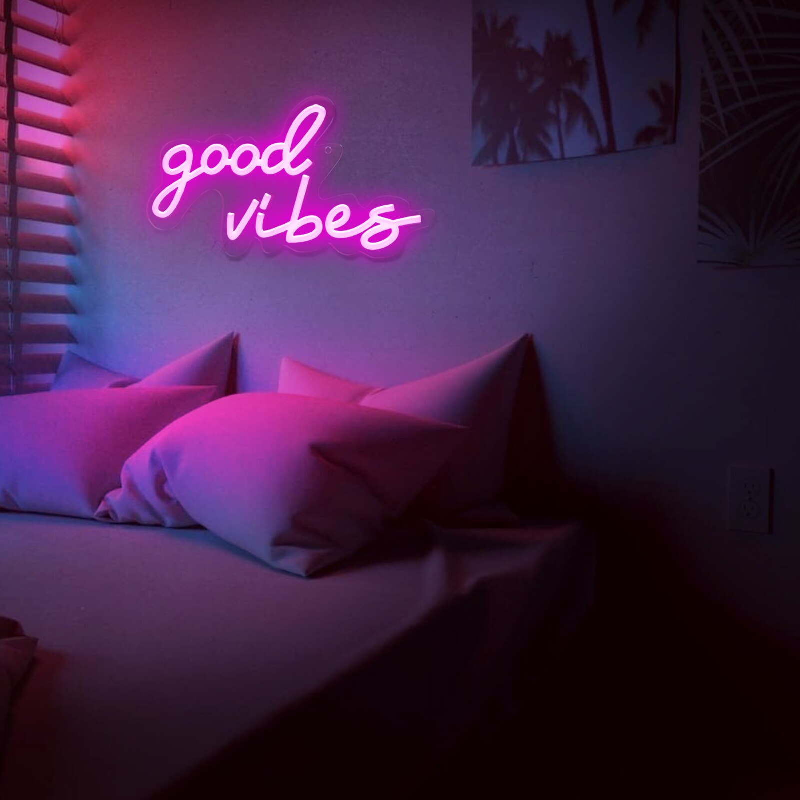 Dobre wibracje Neon ściana ślubna wiszące Led znaki neonowe po prostu zrelaksować się lampki nocne Led dekoracja sypialni wystrój pokoju