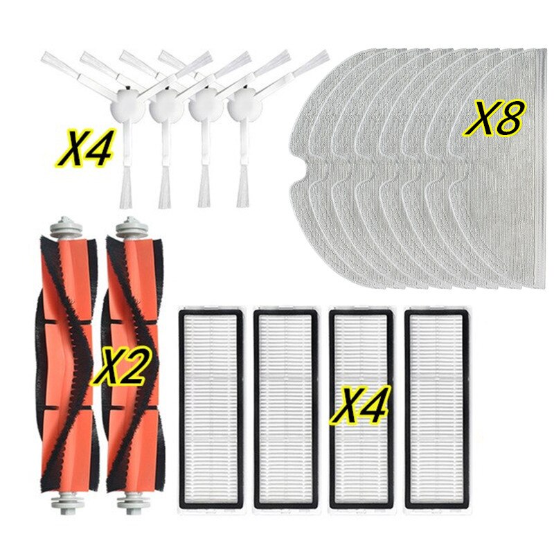 Voor Xiaomi Mi Robot Vacuüm-Mop 2 Pro + Robotic Cleaner STYTJ02ZHM Accessoires Belangrijkste Roller Side Brush Hepa Filter mop Rag Onderdelen: Set O