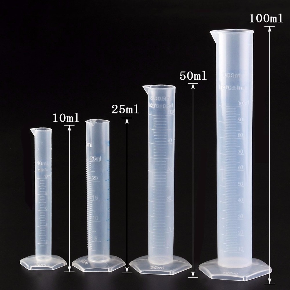 4pcs/set 10/25/50/100ML Mini Plastic Measuring Cup Jug Pour Spout Surface Kitchen Tool Supplies accessories tools