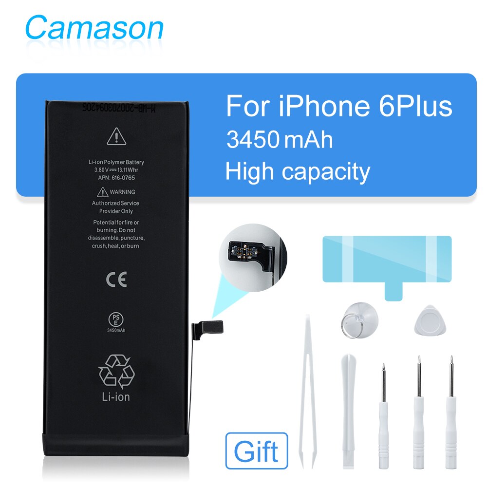 Camason Lithium Battery For iPhone 5 SE 6 6s 5s 7 8 Plus X XR XS Max 11 12 Pro High Capacity Replacement Batteries for iphone6: For iPhone 6Plus