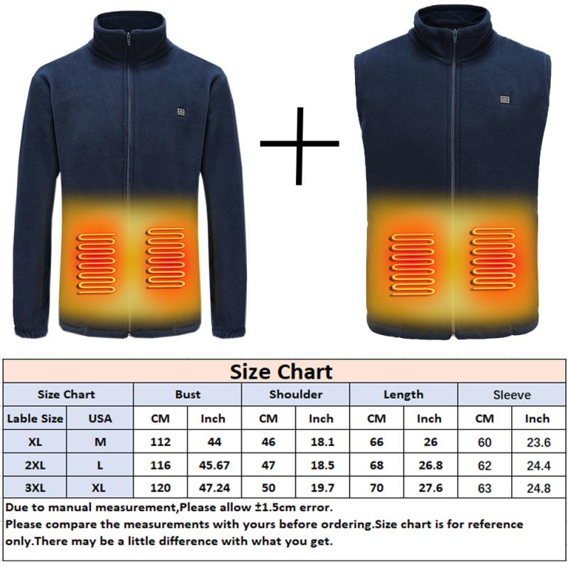 Cocwish Heated Warm Down Jacket Washable USB Charging Heated Clothing Graphene Heating Coat Jacket