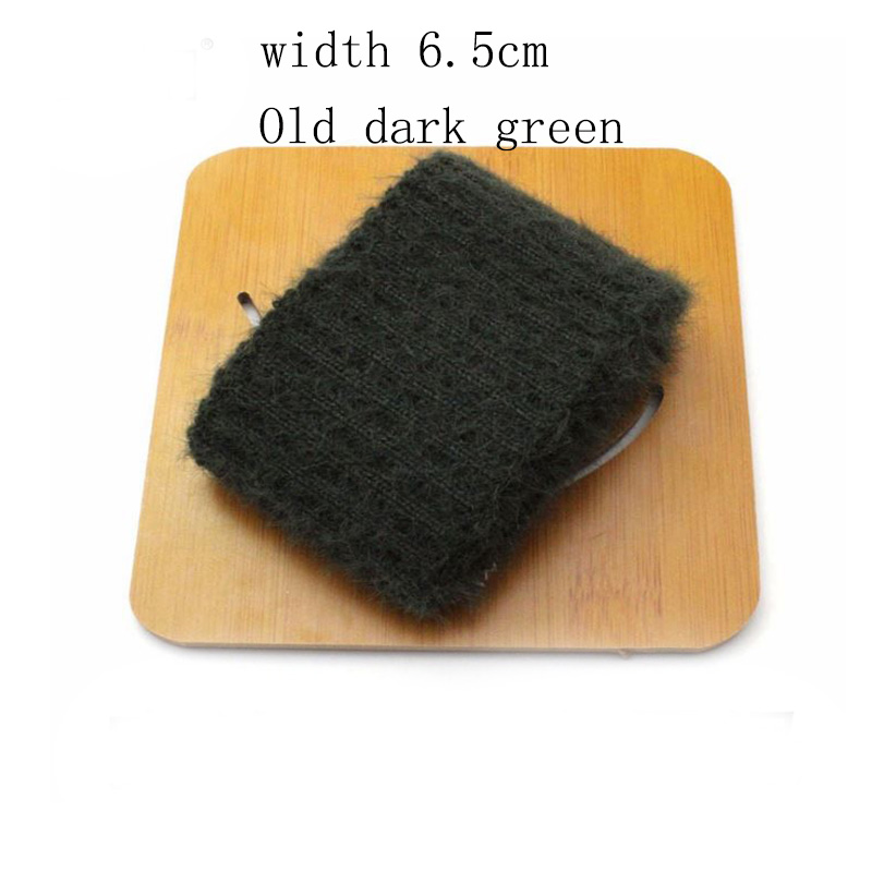 1pcs 6-10cm wide 19 color Thicken cotton Faux velvet ribbed elastic cuff neckline DIY fabric accessories velvet fabric strech: old dark green