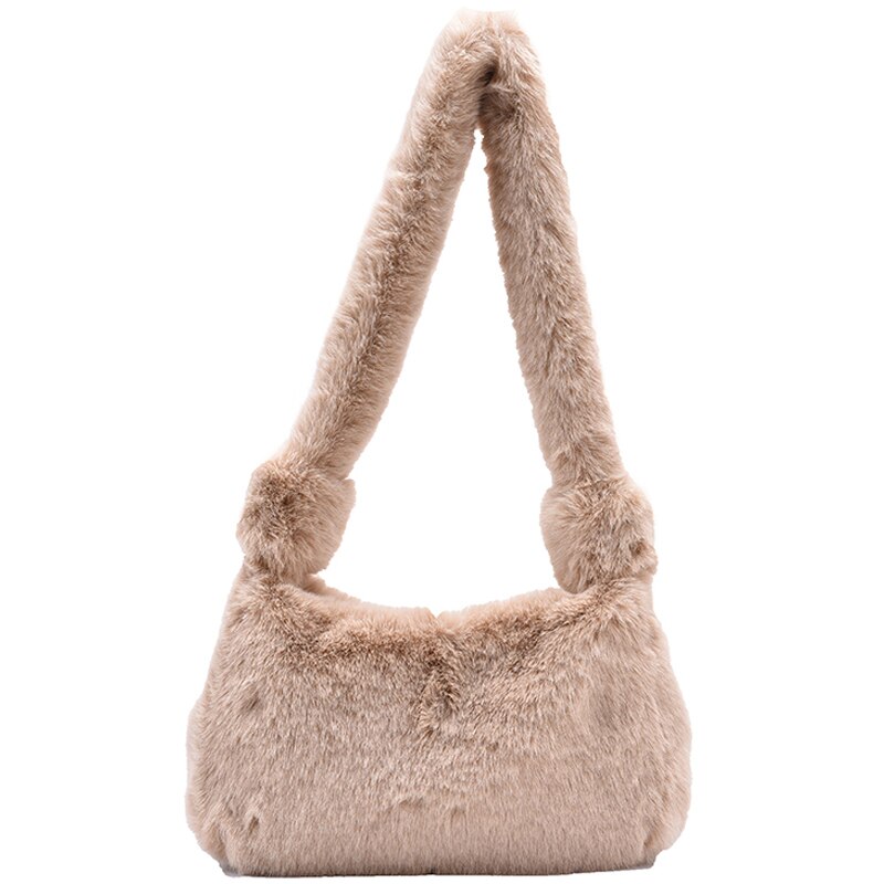 Pluche dames schoudertassen, snoep dames crossbody tassen, luxe bont crossbody tas, flap dames portemonnee