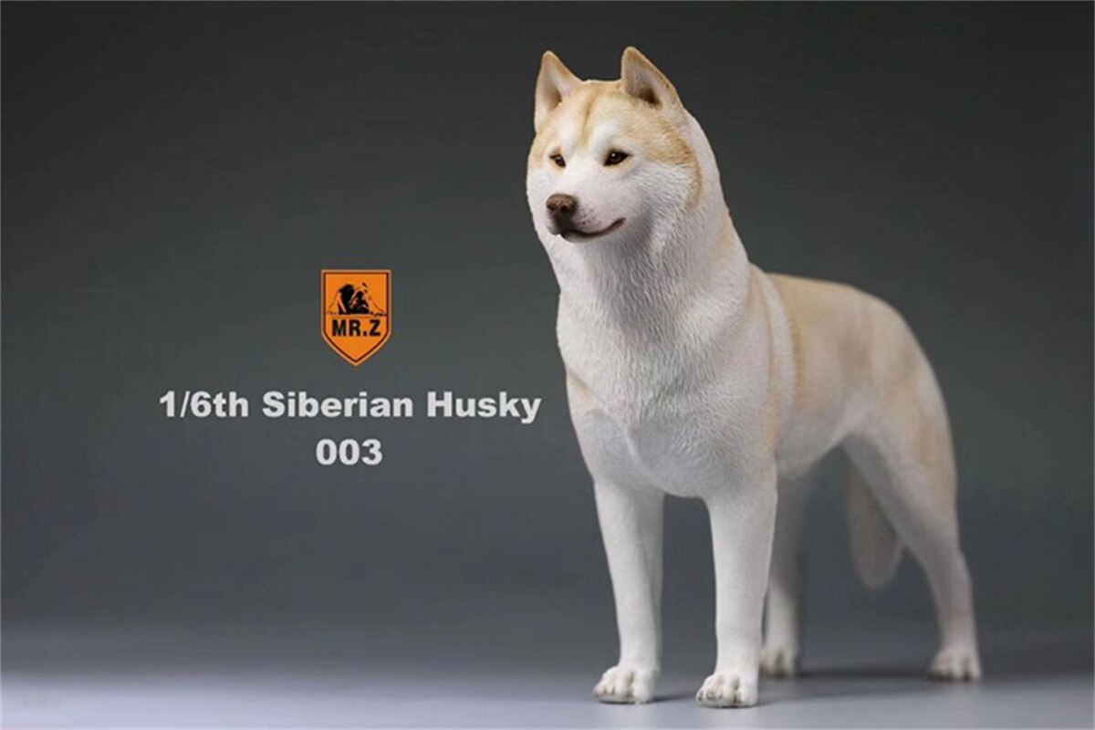 Herr.Z Studio 1:6 Simulation sibirisch heiser Hund Haustier Huskie Figur Ebene Dekor Modell Spielzeug Art Harz Ornamente Hund Hand zu tun: 003