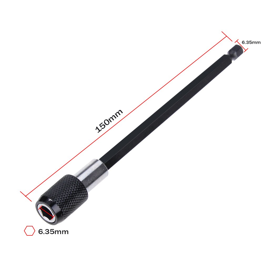 Oauee 1/4 Inch Hex Shank Quick Release Screwdriver Magnetic Bit Holder with Adjustable Collar Bar 60mm 100mm 150mm: 150mm 6.35mm