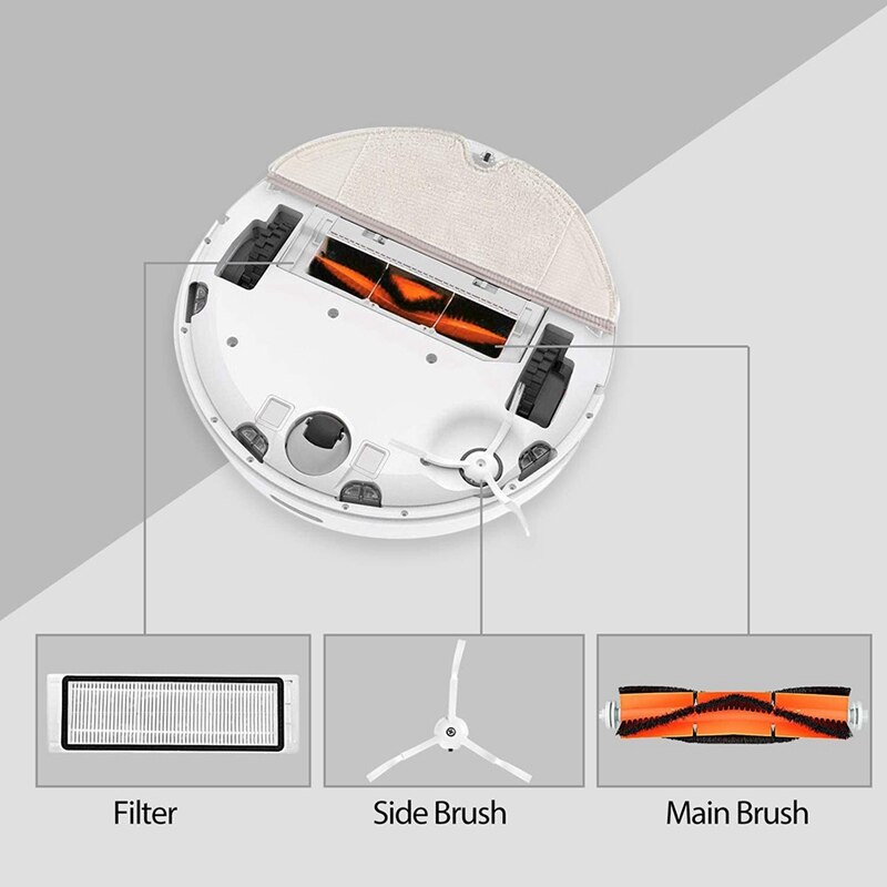 Coprispazzola MAGT Per Robot Xiaomi Roborock S50/S51, Ricambio Originale, In ABS E Acciaio, Anti Perdite - 6