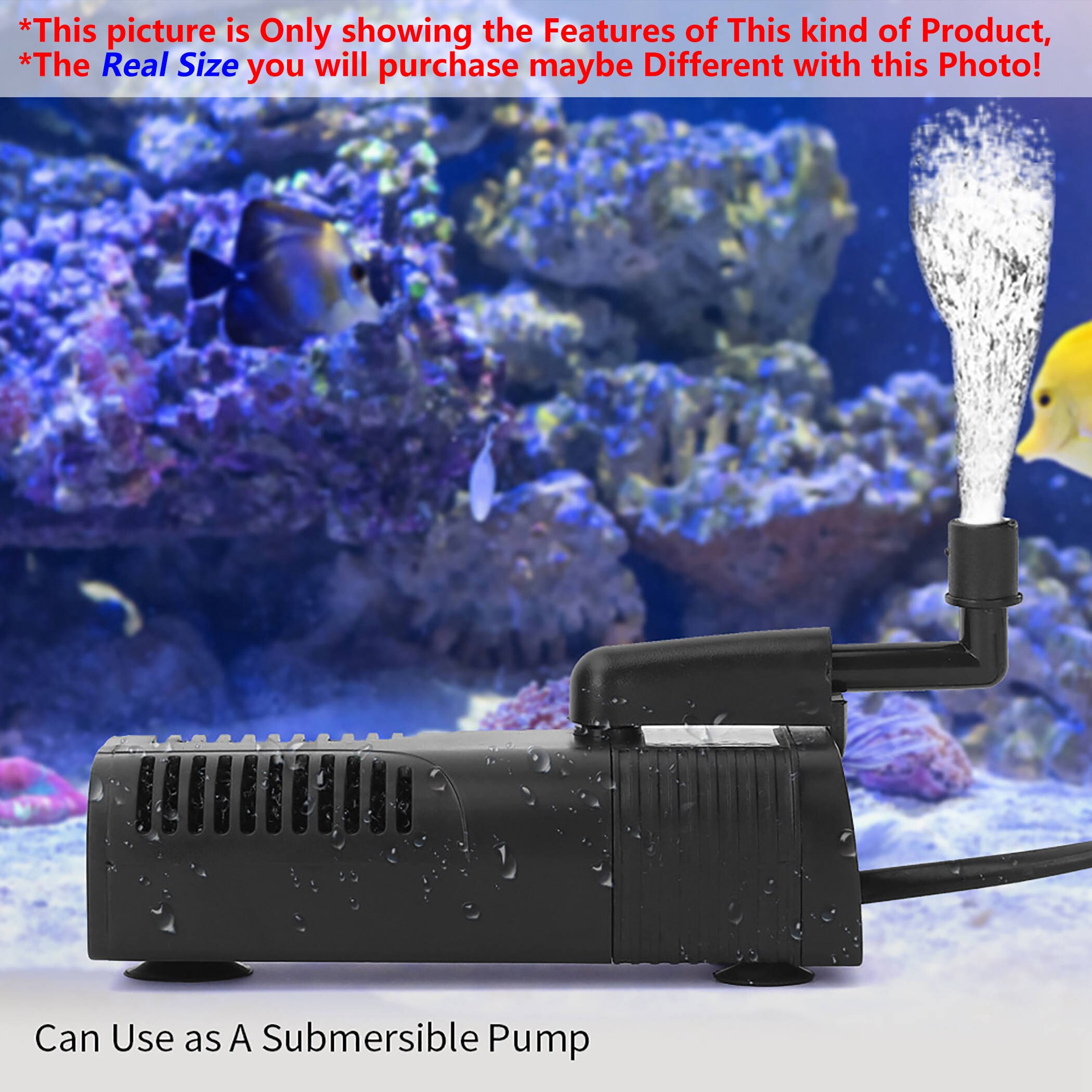 Aquarium Submersible Fish Tank 220V Water Pump &amp; Filtration with Oxygen Tube, Shower Bar and Suction Cup for Pond &amp; Hydroponics