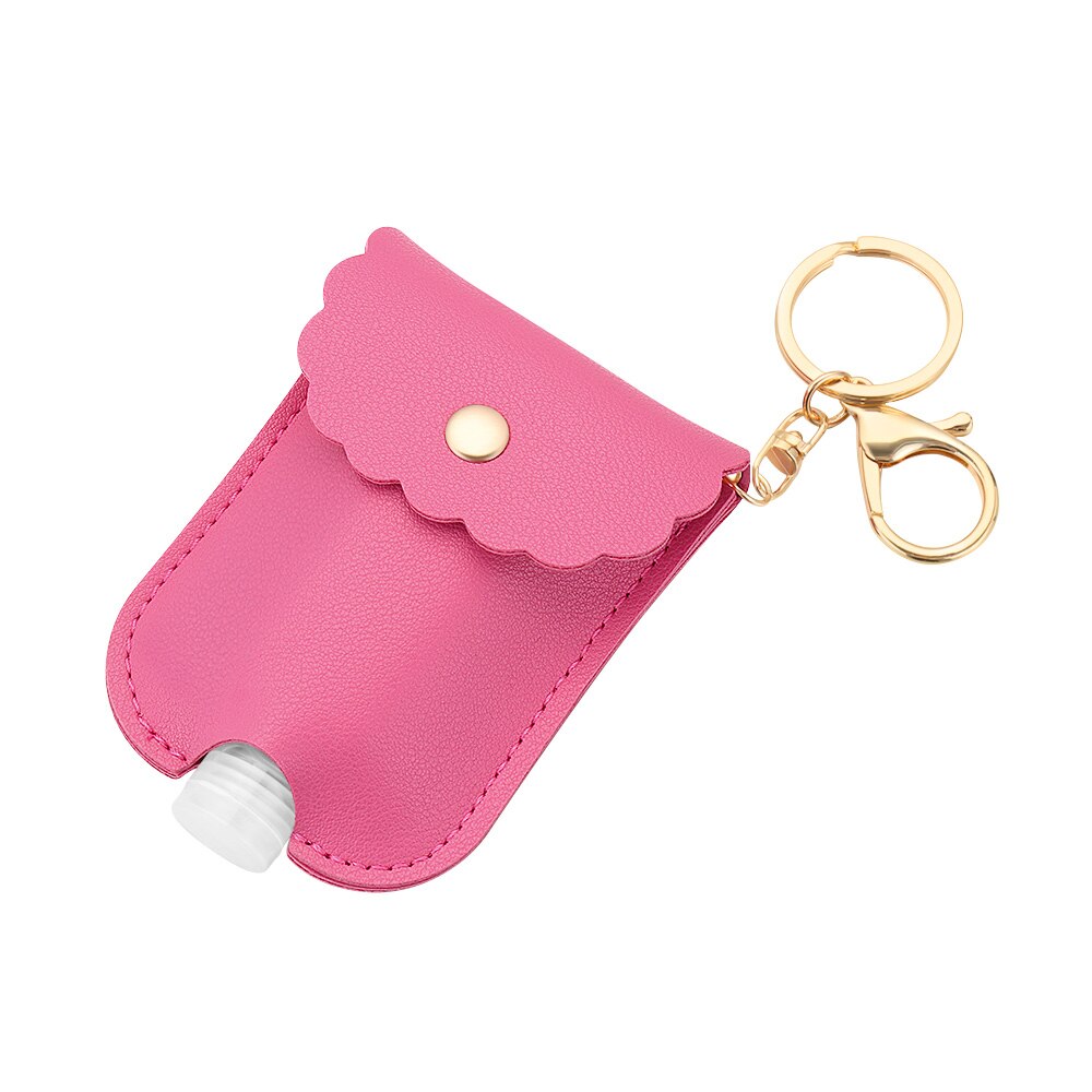 30ml Hand Washing Bottle Keychain Holder Flip Cap Reusable Travel Refillable Bottles Soap Containers with Keyring Portable: Type1 rose
