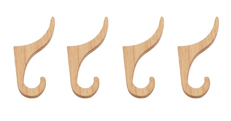 2 stk /4 stk trekrok i japansk stil moderne minimalistisk original klær i massivt tre veggkrok: 04