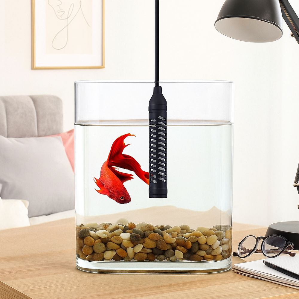 35/50/75w justerbare varmestaver til kvartsglass i akvarium, 22-34 °c med beskyttelsesdeksel, varmestaver til skilpaddekrukke