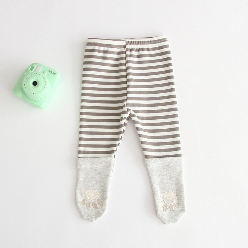 2022 Lente Kids Meisjes Jongens Leggins Blauw Abrikoos Gestreepte Kat Hond Grote Pp Panty Kousen Bebe Broek Casual Kleding e9108
