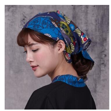 Style japonais écharpe femme serveurs chapeau casquettes pour restaurant chef d'aventure: Bleu