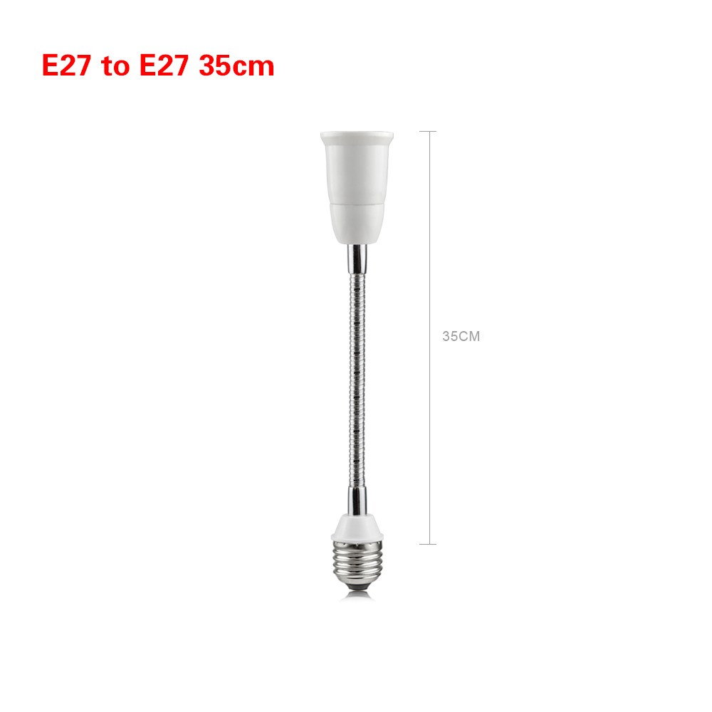 16CM 20CM 30CM 35CM 50CM 60CM E27 To E27 Lamp Holder Flexible Extension Adapter Socket 110V-220V LED Bulb Light Converters: 35CM