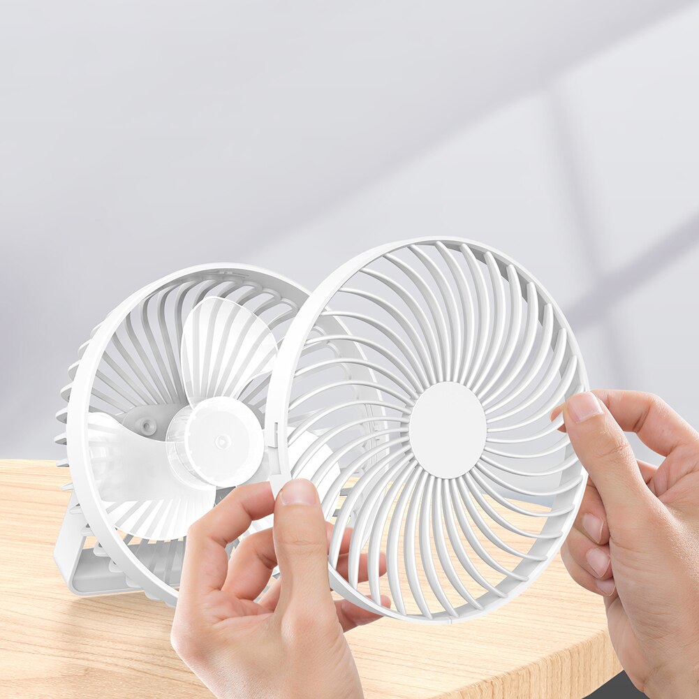 Rechargeable 3 Gears Adjustable Personal USB Desk Fan Portable Quiet Silent Desktop Mini Table Fan for Office Home Outdoor Tent