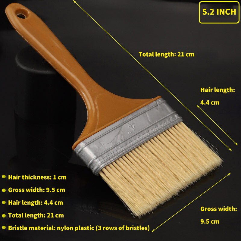 Pinceau floqué avec manche en plastique jaune, brosse entièrement aiguisée: 4inch