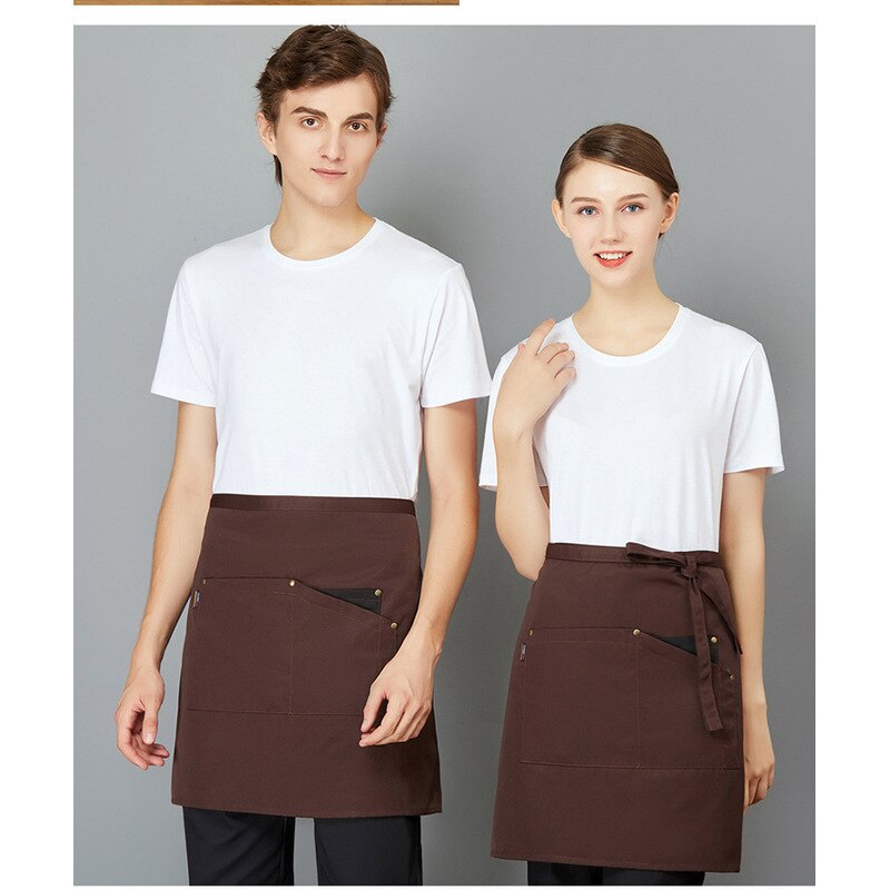 Short Half Apron Restaurant Cooking Hotel Waist Chef Apron Work uniform Sleeveless bib Waiter Waitress Cook Apron Universal