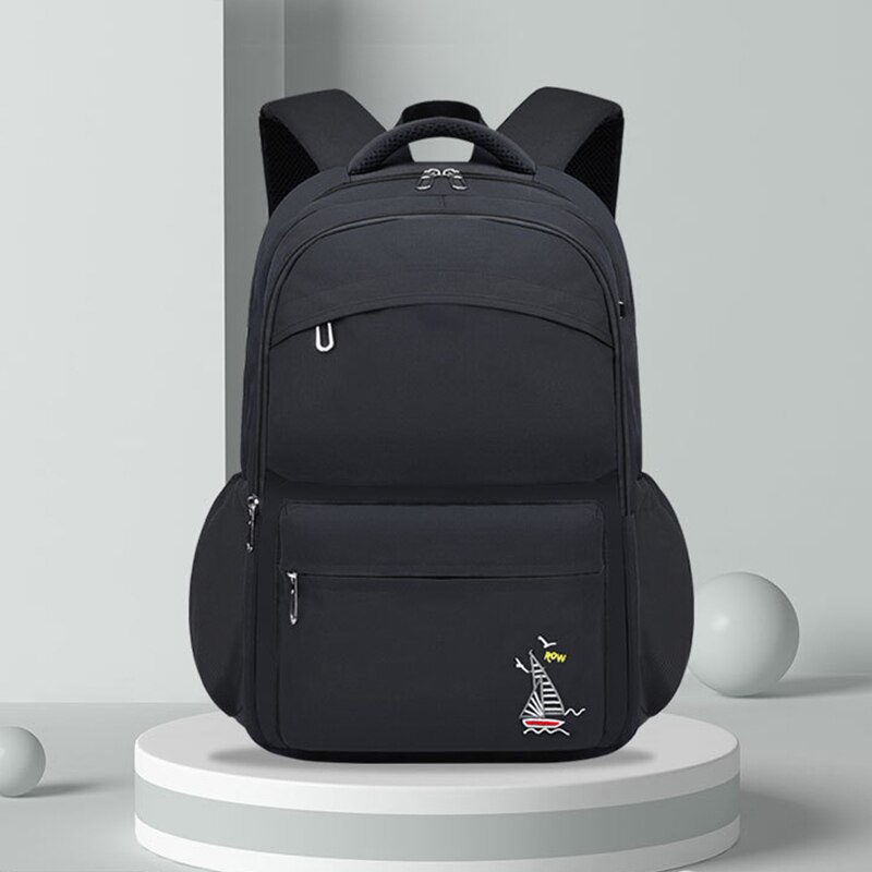 Oyixinger 2022 Student Rugzak Unisex Nylon Licht Schooltas Kinderen Grote Capaciteit Satchel Jongens Meisjes Bookbags: Black