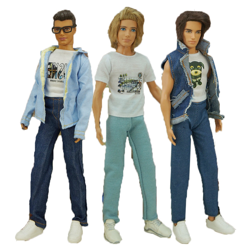 Ken Doll-ropa vaquera, chaqueta vaquera, abrigo, pantalones, Sudadera con capucha, muñeca, novio, ropa Ken, uso diario, traje informal, accesorios para muñecas de 30cm