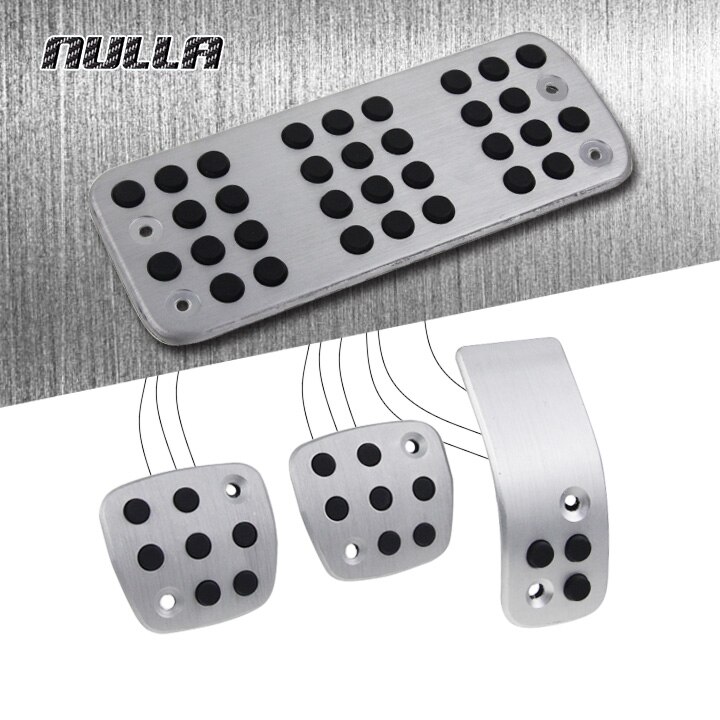 NULLA LHD Gemodificeerde Styling Aluminium Voetsteun Pedalen Koppeling Gas Brandstof rempedaal Handleiding Pedaal Voor Peugeot 206 CC MT vervanging