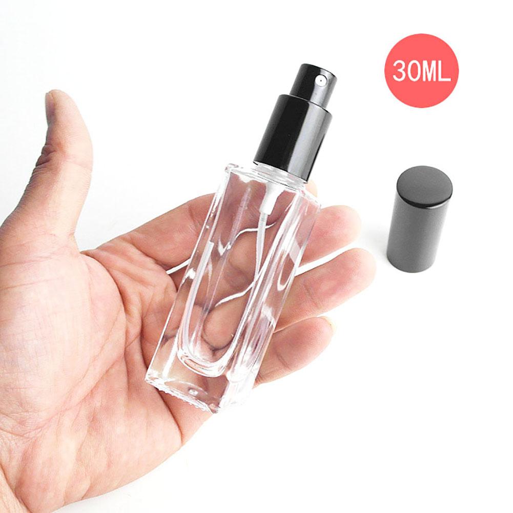 Atomizador de Perfume recargable de vidrio transparente portátil, botella de Spray vacía de recarga de vidrio, botellas de Perfume recargables, 30/50ml