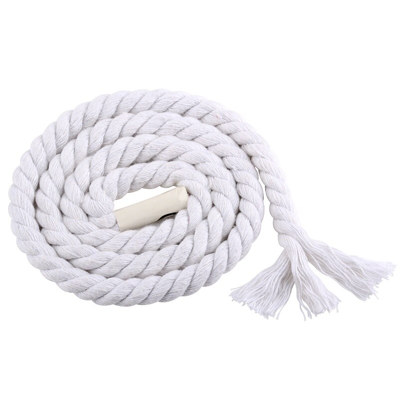 Cordon en coton torsadé de 2 mètres, 20mm, haute ténacité, corde décorative pour sac de maison, accessoires textiles pour la maison, artisanat: white
