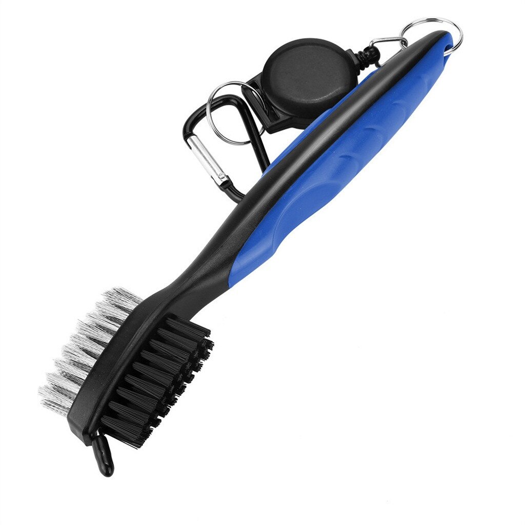 4 pièces Golf brosse de nettoyage Club rainure nettoyant rétractable tyrolienne mousqueton outil de pratique Golf accessoires Golf entraînement aides Fre: Blue