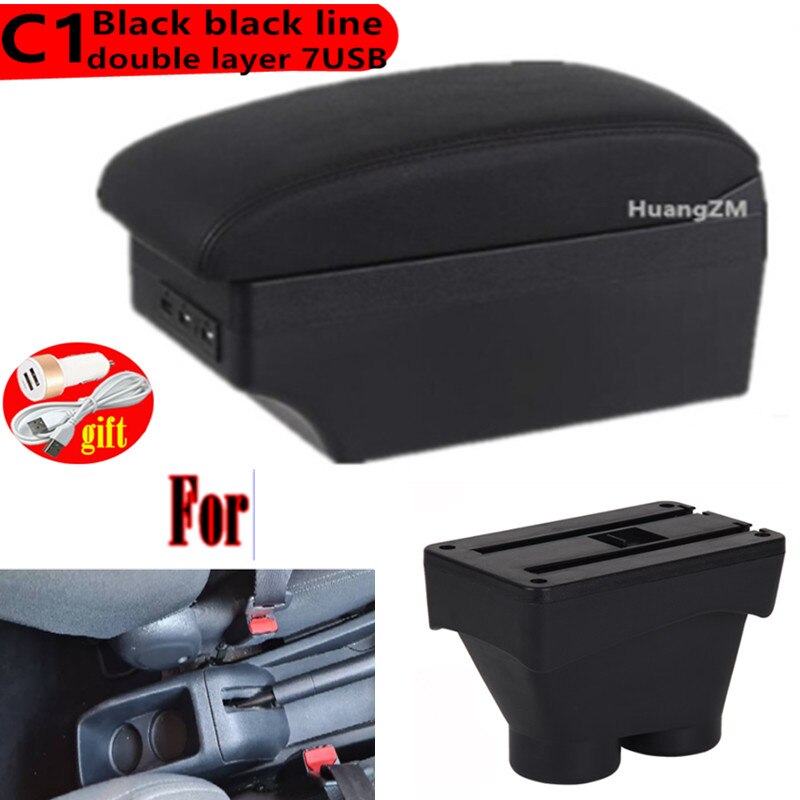Voor Peugeot 208 Armsteun Doos Peugeot 208 Universele Auto Centrale Armsteun Opbergdoos Modificatie Accessoires: Black base only