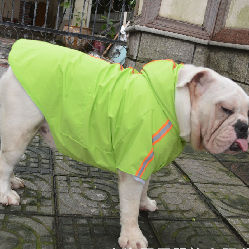 French Bulldog Raincoat Pug Dog Clothes English Bulldog Pit Bull Terrier American Bully Pitbull Clothing Waterproof Coat Outfit: Green / B-M