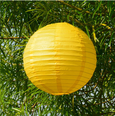10 stücke Hochzeit Dekoration Weiß Runde Chinesische Laterne Geburtstag Dekoration Lieferungen Papier Lampe Laternen Party Decor: yellow 10pcs