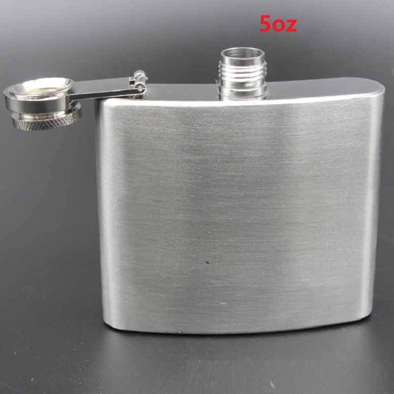 1-18Oz Stainless Steel Hip Flask Liquor Alcohol Whiskey Flask Cap Funnel Bottle Travel Liquid Portable Hip Flask: 5oz(140ml)