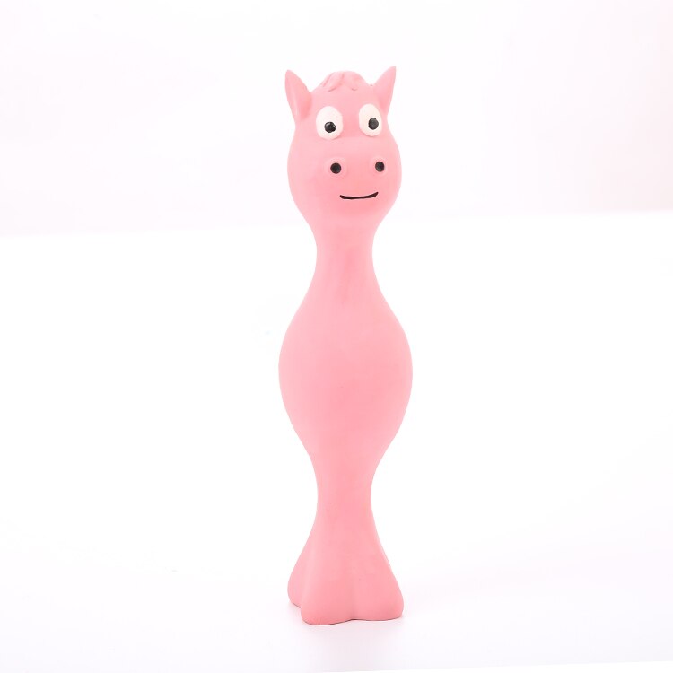 Hundegummi legetøj naturligt blødt gummi seigt slidstærkt hunde latex legetøj med squeaker hundelegetøj til små hunde: Lyserød