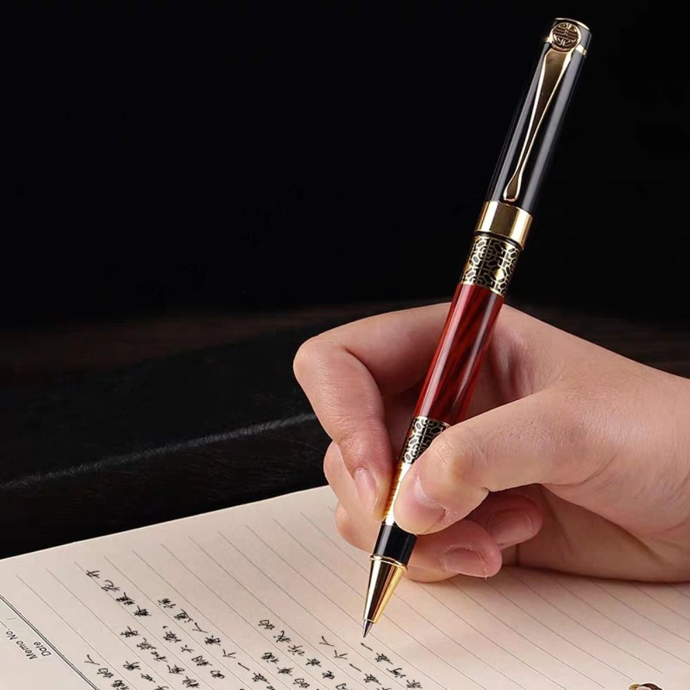 Bolígrafo De Metal de lujo, pluma estilográfica de firma de negocios, herramientas de escritura de para estudiantes, bolígrafo de Gel de tinta azul/negra para la escuela y la Oficina
