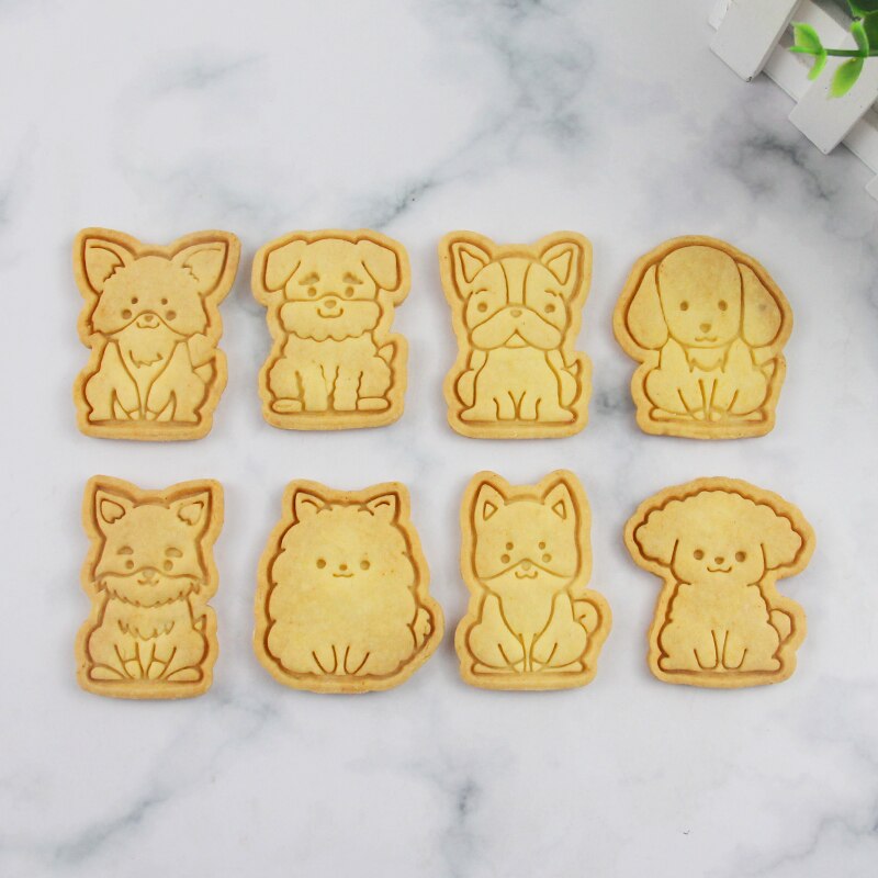 1Pc Hond Cookie Cutters Biscuit Mold Vorm 3D Cookie Plunger Cutter Cartoon Cookie Embosser Mold Fondant Icing Biscuit Snijden sterven