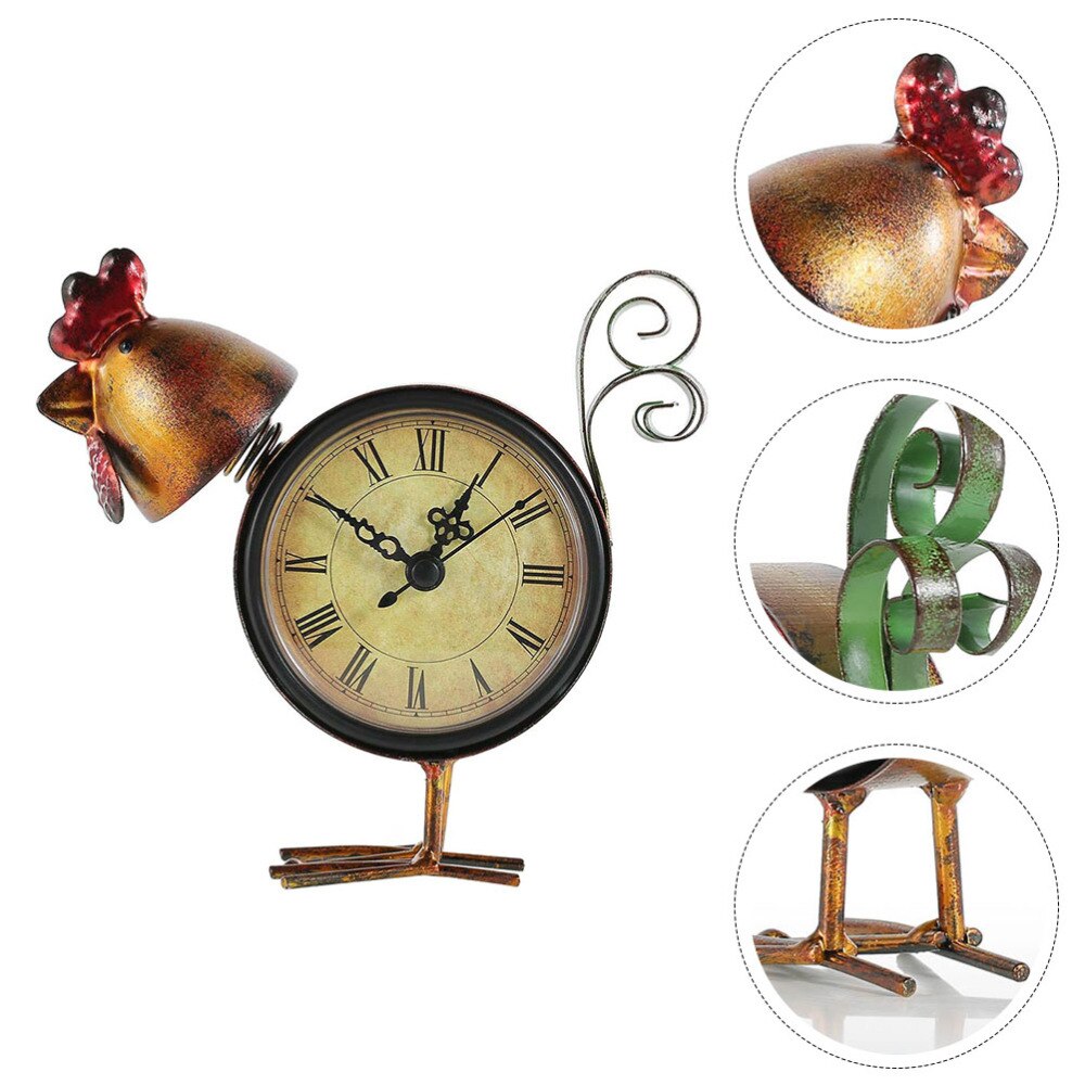 Kip Vorm Klok Huishouden Klok Home Decor (Bruin, Zonder Batterij): Default Title