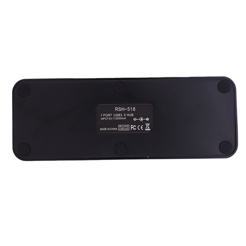 Usb 3.0 Hub Powered 7 Port Usb Extender Aluminum Splitter with Individual On/Off Switches (7-Ports)