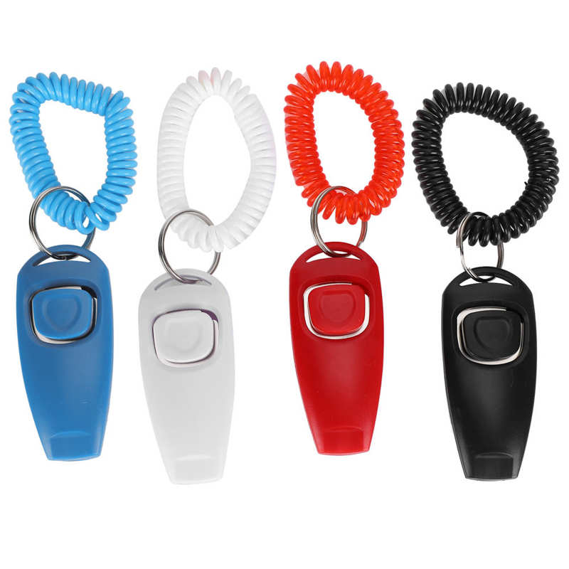 Doggy Training Clicker Dog Pet Repeller Barking Stopper 2 in 1 Pet Training Clicker and Recall Whistle