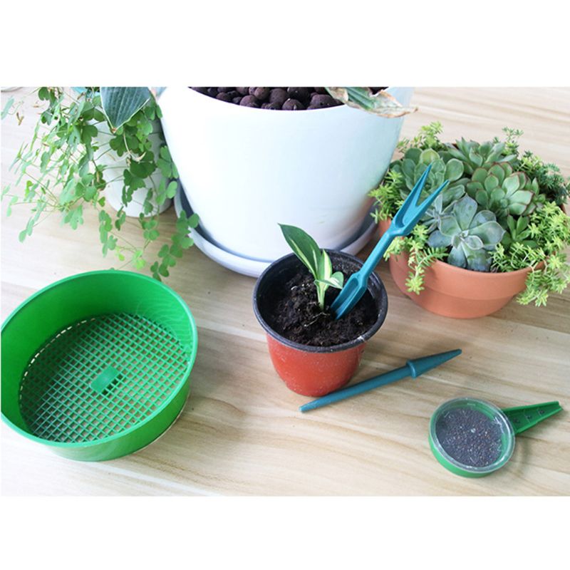 3 Pcs Garden Seed Sower Soil Screen Perforating Seedling Mini Hand Tool Plant Device Sets for Planting Loosening Soil